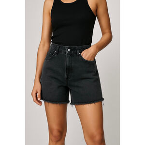 Women's H&M Black Cutoff Distressed Jean Shorts Sz 14 Soft Grunge 90s Streetwear